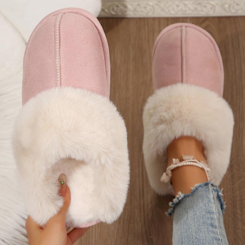 Women's Slippers Fuzzy Warm Slip-on Fluffy Bedroom House Shoes Suede Cozy Plush Breathable Anti-Slip Indoor & Outdoor Winter