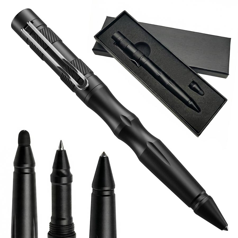 Tungsten steel window breaker multifunctional tactical pen with touch screen head signature self-defense pen outdoor combination tool