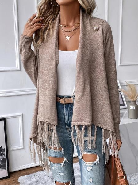 Women's Elegant Faux Fur Shawl Collar Sweater Coat, Long Sleeve Button Front Winter Outerwear, Thick Knit Casual Fashion Jacket