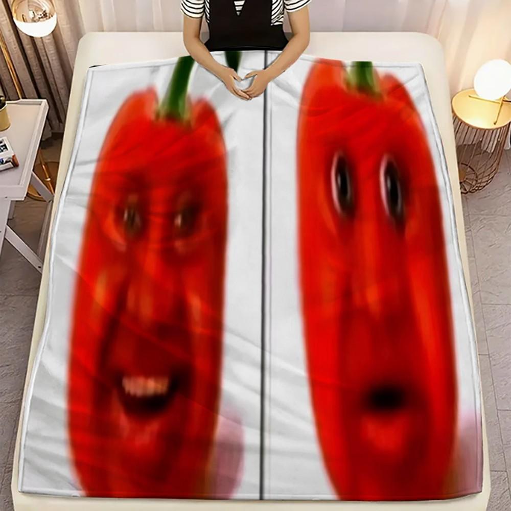 Funny Pattern Print Blanket, Flannel Series Bedding, Dormitory Blanket, Nap Blanket, Car Blanket, Office Blanket, Air Conditioning Blanket