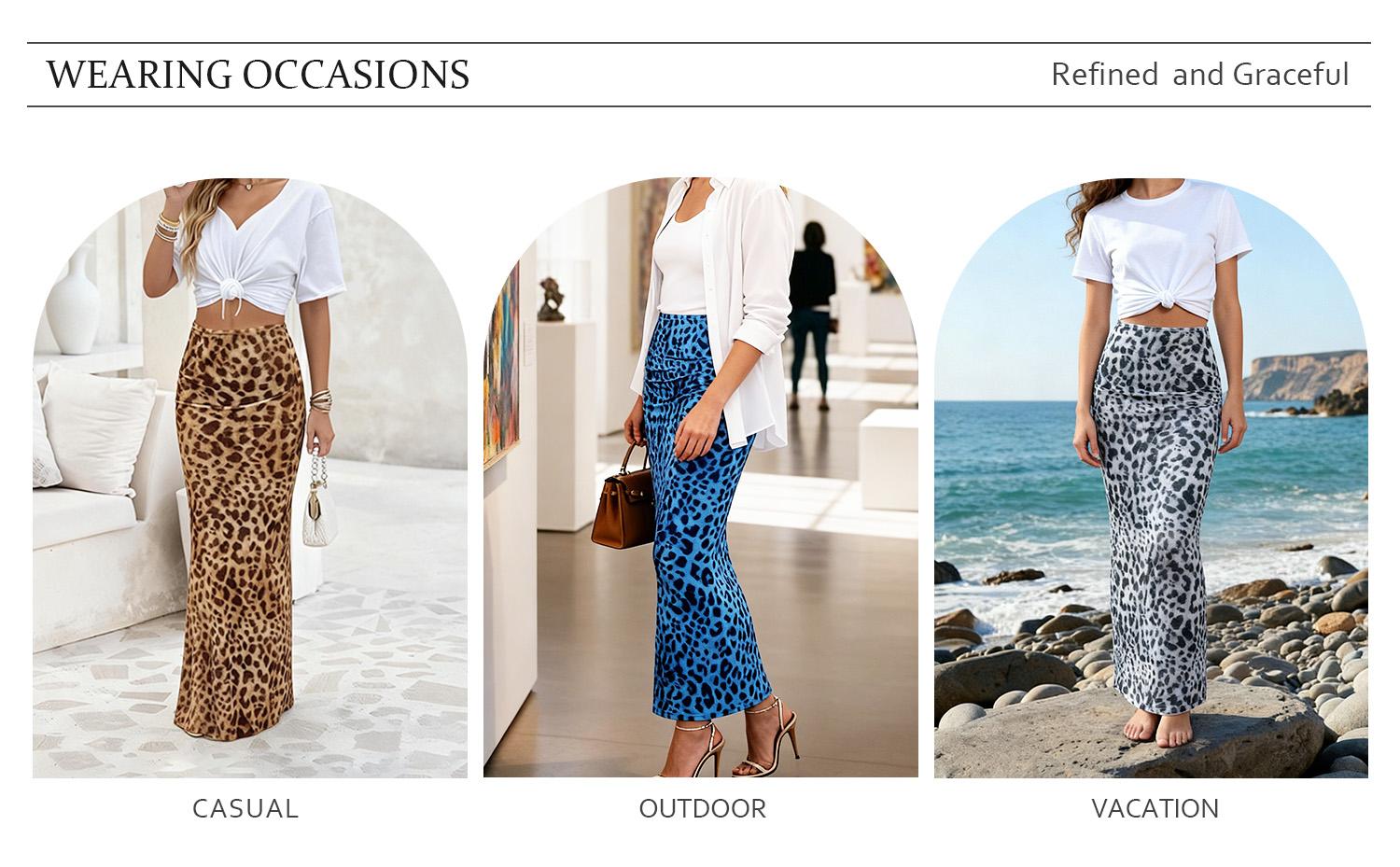 Women's High Waisted Leopard Print Mesh Skirt, Split Design, Slim-Fitting, Long Hem, Versatile Fashion for International Women's Day