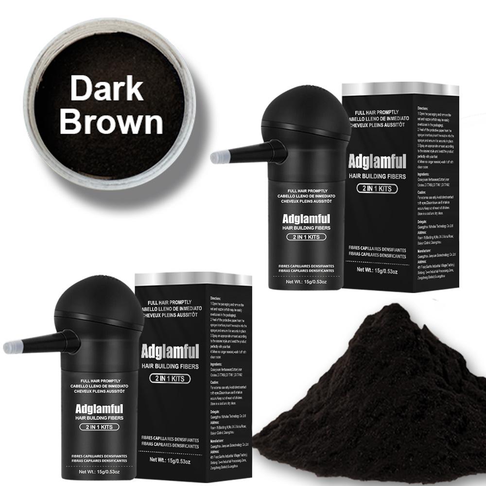 Adglamful Hair Thickening Fiber Powder Integrated Set 2-Count Natural Root Concealer Cream Long-lasting Hair Styling Suitable for Both Men and Women Hair care Hair styling powder, dry hair spray, puffy powder