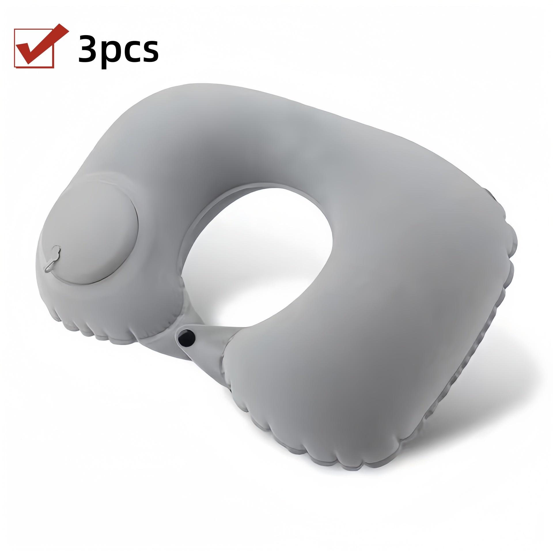 Inflatable Travel Pillow for Airplane Neck Support, Quick-Inflate Neck Pillow for Long Flights, Car, Office, Portable Bath Pillow