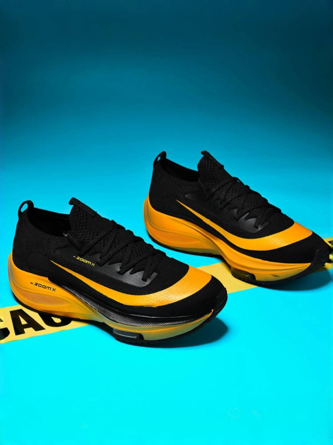 Men's Letter & Striped Print Lace Up, Casual Sporty Breathable Comfortable Running Shoes, Workout Sneakers, athletic running shoes, Non-slip Sneakers for Daily Wear