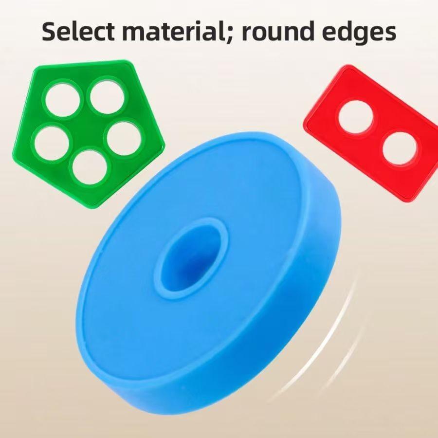 Geometric Shape Matching Block Toy Set | Early Education Cognitive Toy for Infants 0-3 Years Old | Four-Column Peg Matching Game