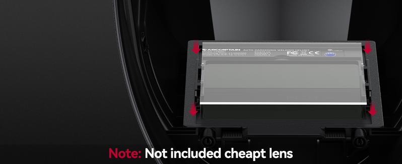 ARCCAPTAIN 3.94"X3.66" Welding Helmet Auto Darkening, 1/1/1/1 Top Optical Clarity Large Viewing Screen Solar Power Welding Hood with 4 Arc Sensor, Wide Shade 4-5/5-9/9-13 for TIG MIG ARC Welding Cut