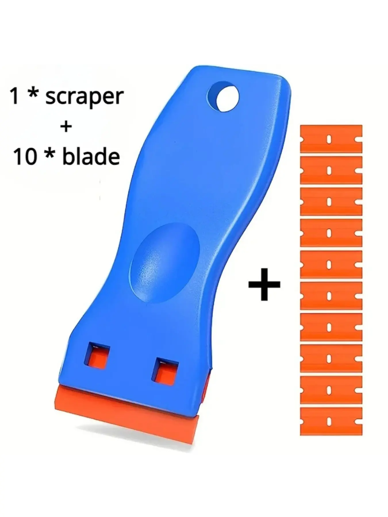 Wig Install Helper!  Plastic Wig Glue Scraper Set,1 Scraper with 10 Replacement Blades,Safe Residue Remover Tool for Lace Wig Tape & Glue Cleaning Wig Accessories