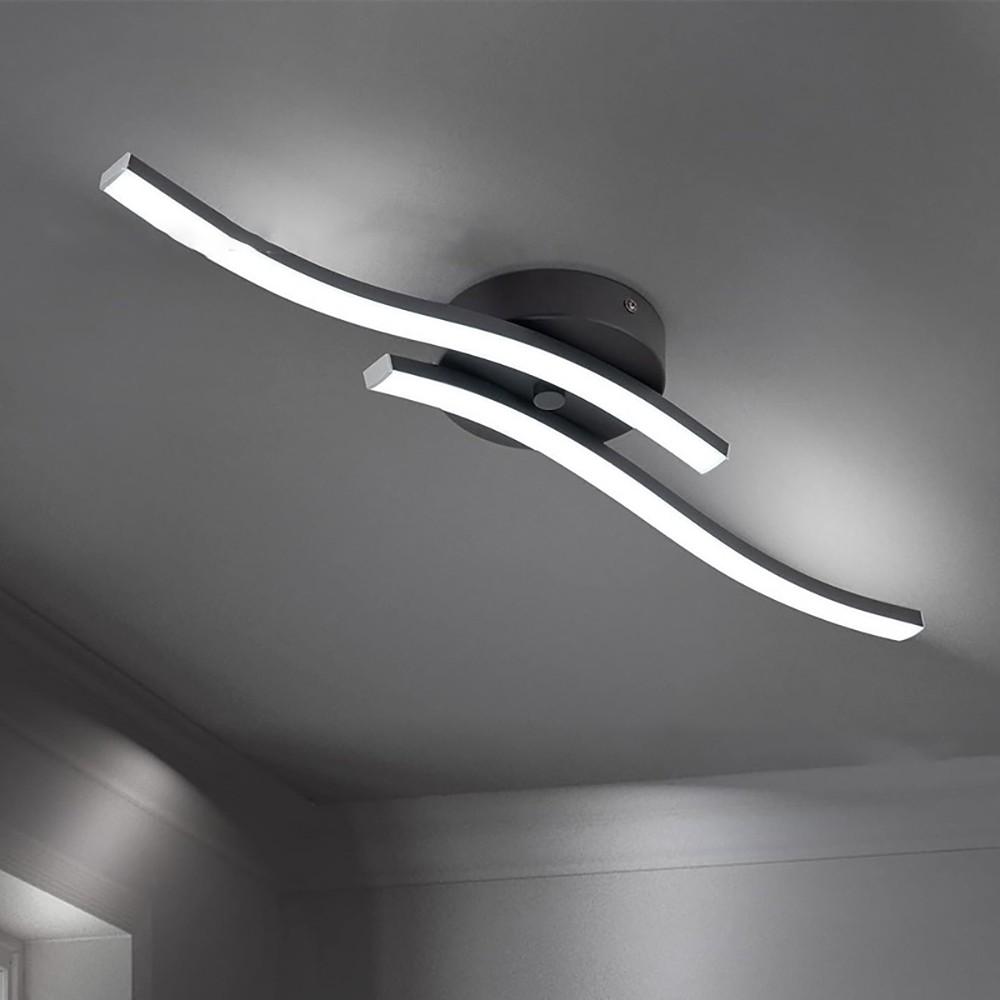 LED Ceiling Light, 2-Head Linear/3-Head Linear, 60cm/White Light, Creative Wave-Pattern Ceiling Light, Wave Pattern Design, Versatile Usage, Ideal for Dining Rooms, Hallways, Balconies, Bedrooms, Offices Modern Indoor Lighting Ceiling Fixture