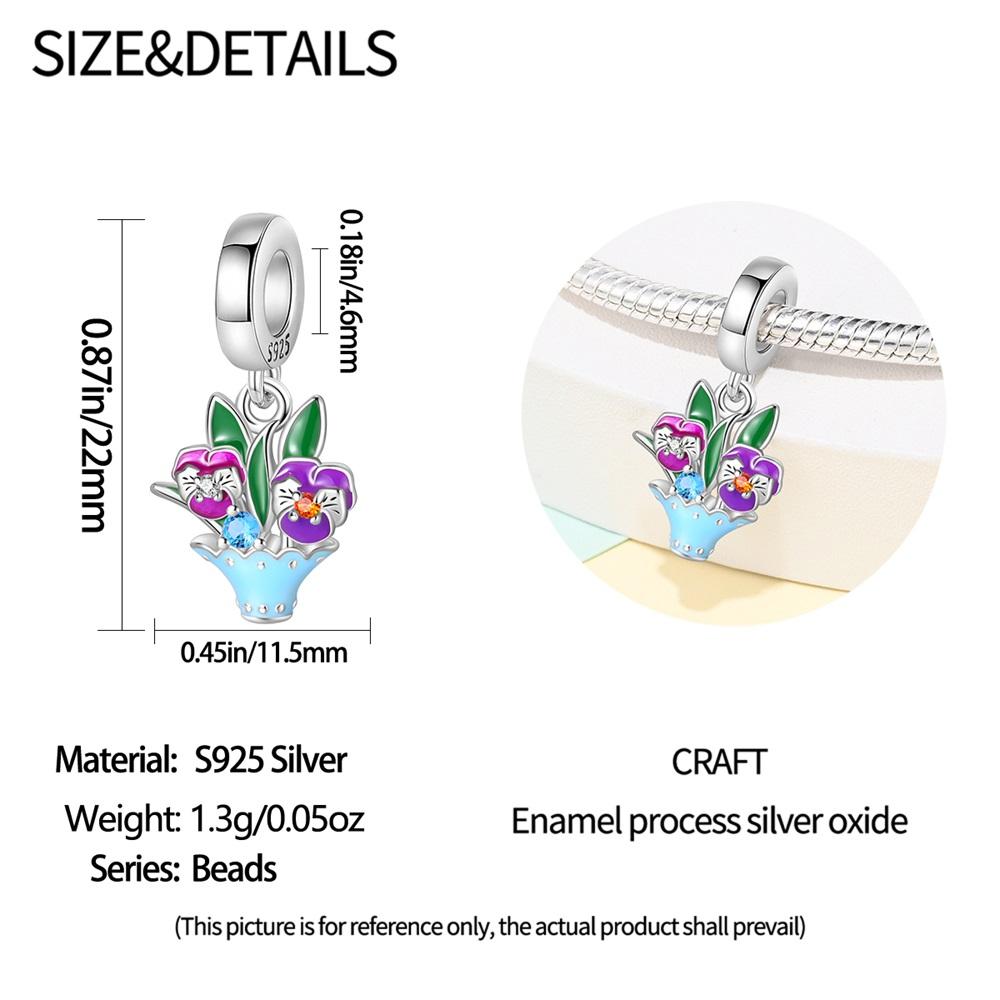 Spring Series Charms 925 Sterling Silver Butterfly Dragonfly Pink Daisy Pendant Beads Fit Original Bracelets DIY Jewelry