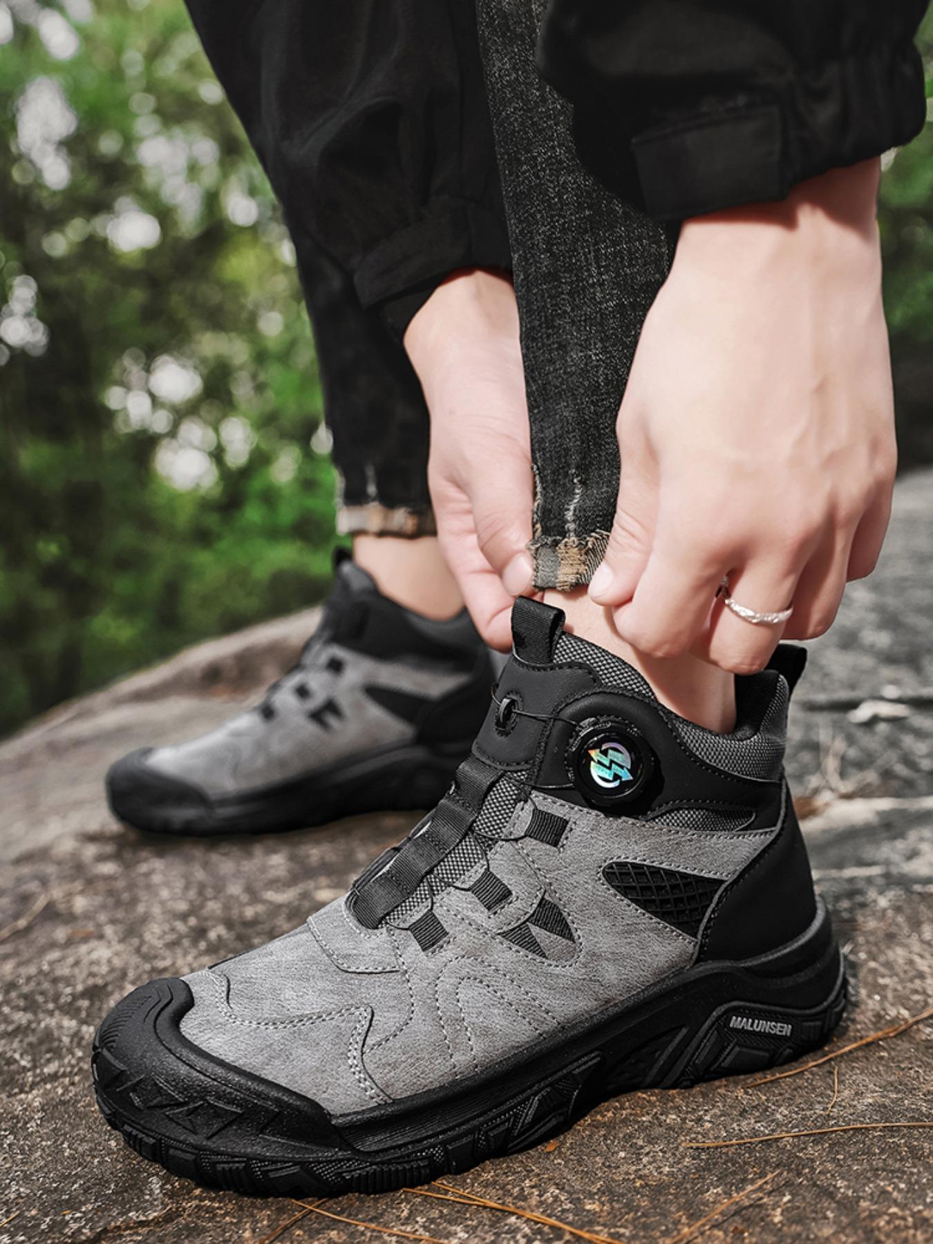 Men's Rotating Buckle Outdoor Hiking Shoes, Fashionable Comfort, Suitable for Outdoor Sports, Daily Wear, Sporty Style, Fall & Winter