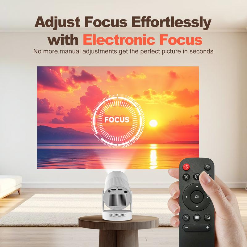 [US warehouse] Magcubic HY300Ultra Portable Projector Electronic Focus 0.8:1 Short Throw Ratio 4K Videosource Supported  Native 1280 * 720P 300ANSI Built-in HIFI Speaker Dual Band WIFI6 Android 11 BT5.4 180°Flexible Rotating Smart Mini Home Theater Cinema