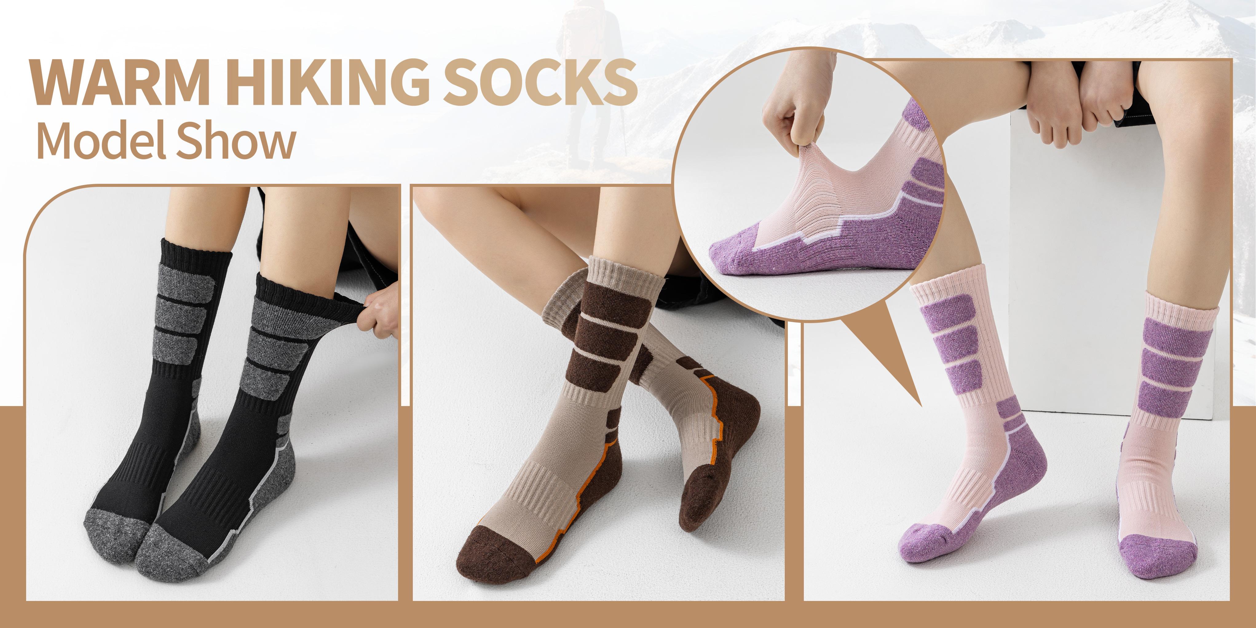 5 Pairs Merino Wool Hiking Socks For Women & Man Compression Support Sweat Absorbing Breathable Thick Cushion Work Socks Festival Gift Socks Menswear Bestie