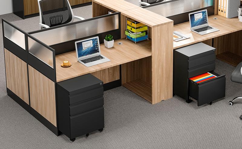 Yizosh 3 Drawer Mobile File Cabinet with Lock Black Under Desk Rolling Filing Cabinet Metal Locking File Cabinet on Wheels for Legal Letter A4 File Full Assemble Home Office Furniture