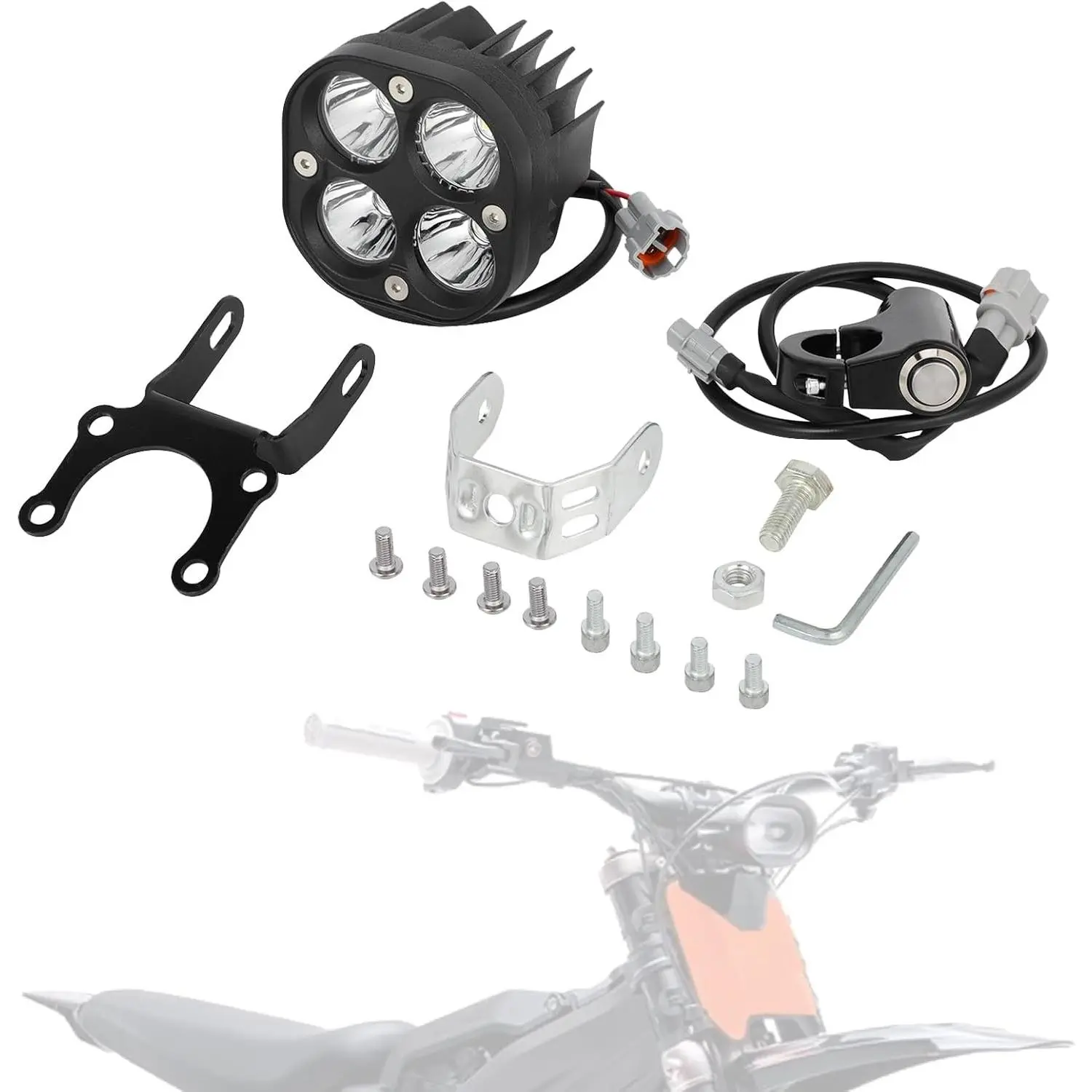 LED Headlight Kit with Light Bar Headlamp and Mount Bracket for Electric Dirt Bike