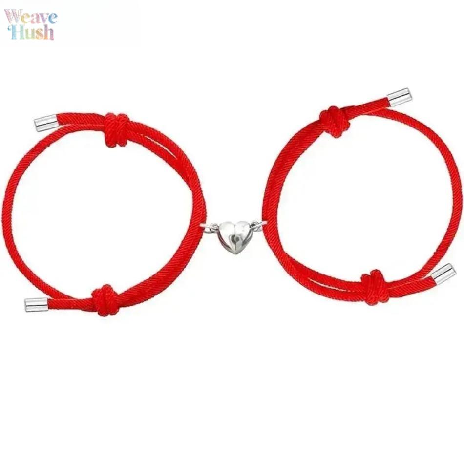 Casual Heart‑Design Couple Bracelet Set, Unisex Matching Friendship Wrist Jewelry, Meaningful Durable Wearable Accessories, Ideal Gifts for Best Friends & Lovers for Daily Decorative Wear