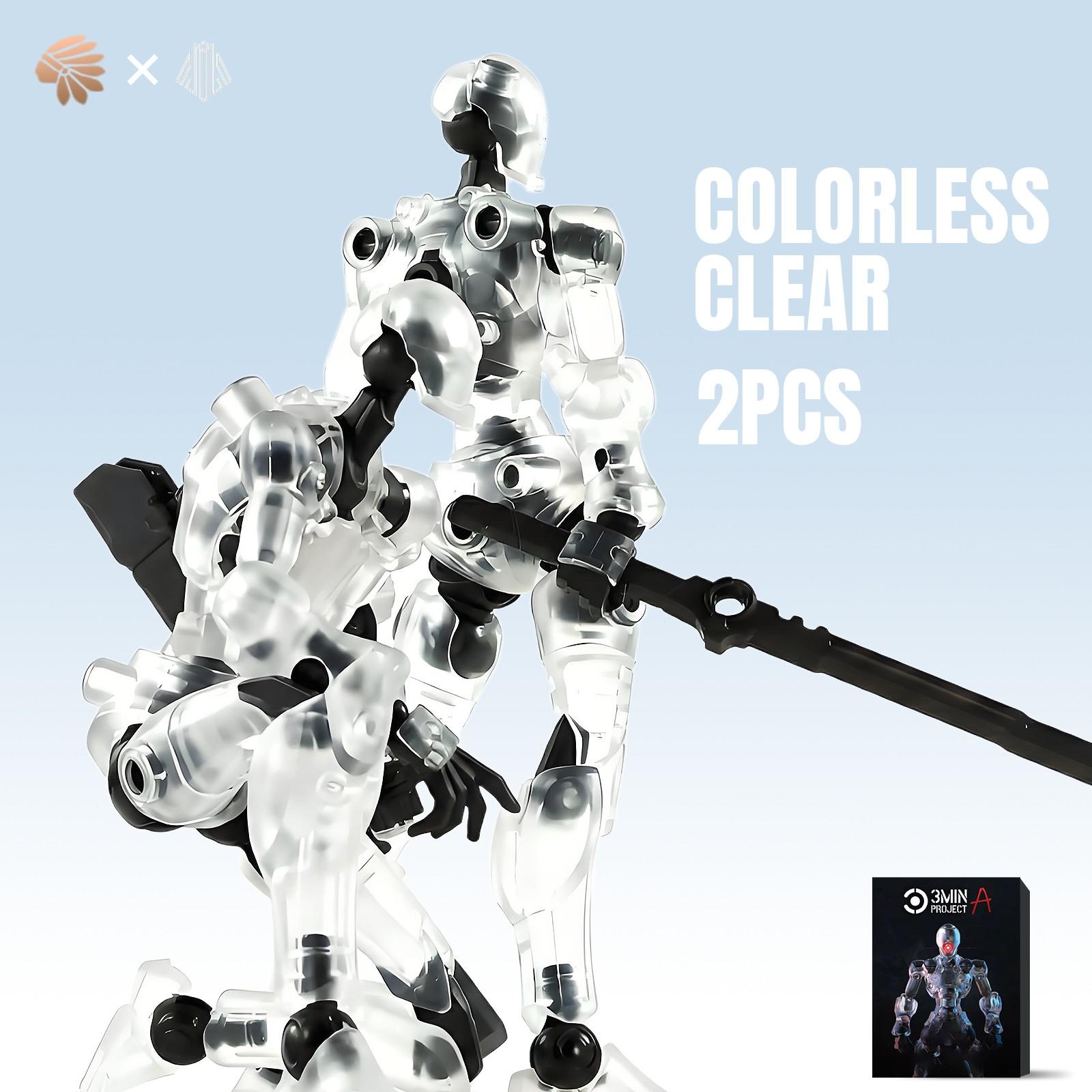 High-End 1/18 Scale Mecha Super Flexible Model Kit, 9.6cm Pocket Robot Assembly, High Precision DIY Mecha, Includes Metal Transparent