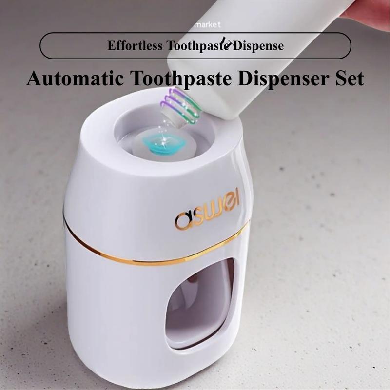 Automatic Toothpaste Dispenser Set, Wall-Mounted Lightweight Convenient Tube Squeezer, Easy-To-Use Bathroom Accessory