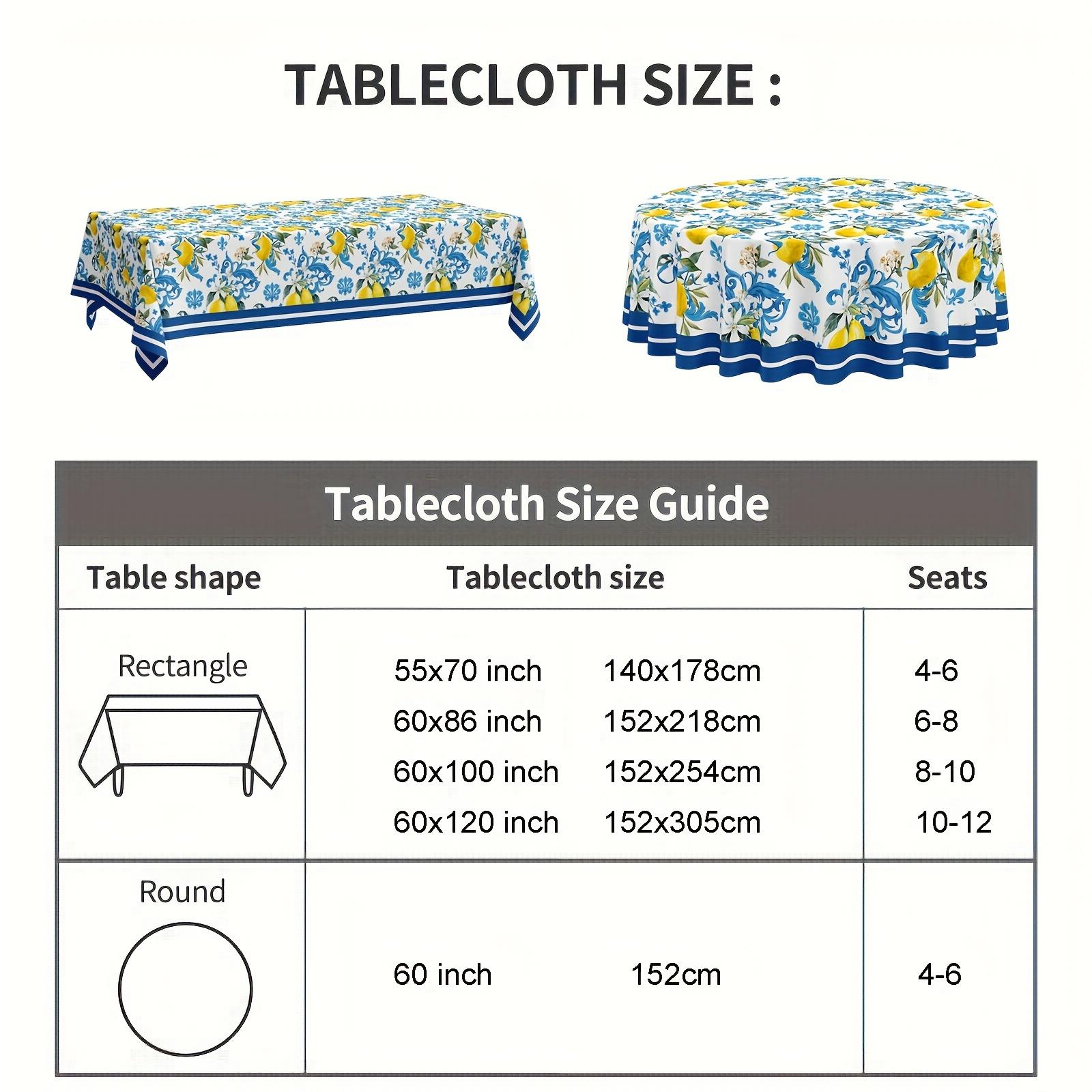 1 piece of vintage lemon floral tablecloth - polyester material, rectangular, machine washable, suitable for home, kitchen, dining, party, holiday decoration, spring and summer kitchen accessories, Picnic Table Cover