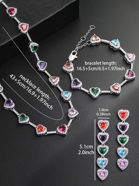 Women's Jewelry Set, Chain Necklace Bracelet Earrings Trio, Fashionable Jewelry Set, Elegant Jewelry Set, Sexy Colorful Accessories for All Seasons, Perfect Gift Idea