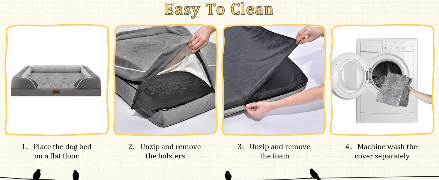 Medium Dog Beds Waterproof Orthopedic Foam Dog Beds for Medium Dogs Sofa Comfy Pet Bed with Washable Removable Cover & Non-Slip Bottom