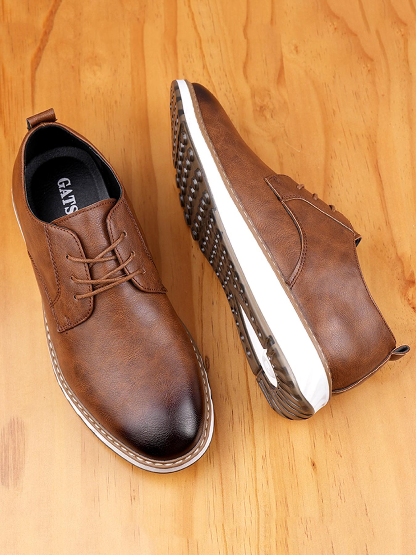 Men's Lace-Up Derby Shoes, Formal and Casual Wear, Fashion Leather Shoes, Comfortable for Office or Special Occasions