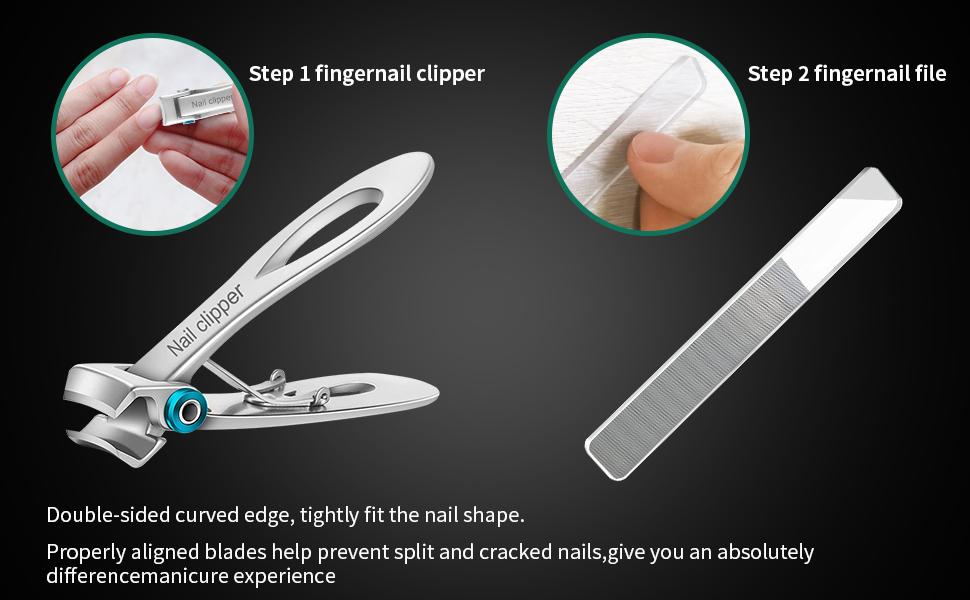 SZHLUX Nail Clipper Ultra Wide Jaw Opening Fingernail and Toenail Clippers Set for Thick Nails Cutter for Ingrown Manicure,Pedicure,Men & Women Big
