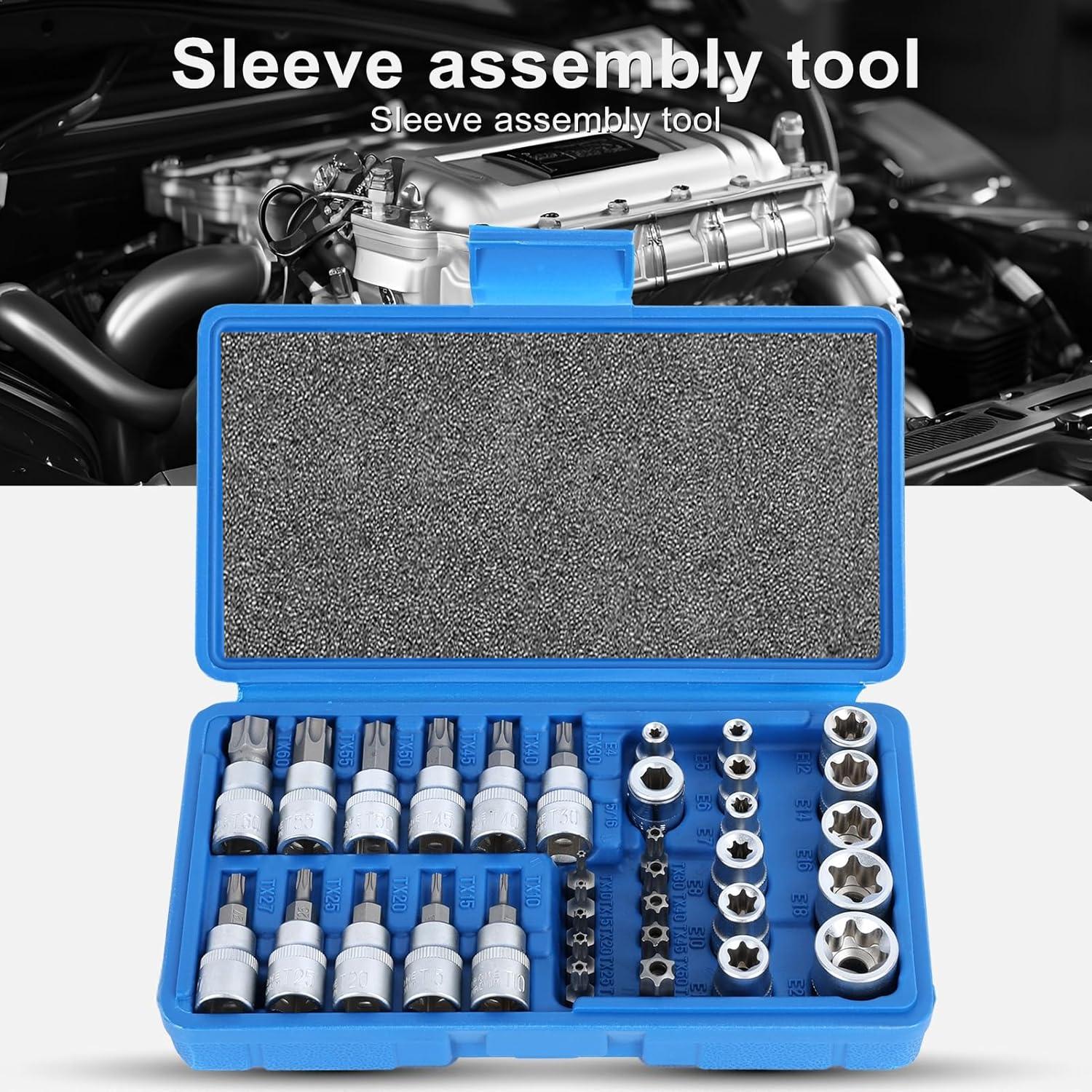 34-Piece E-Type Hex, Internal External Star Key Kit, Large Medium Small Sizes, Durable Metal Construction, Versatile Tool Set, Socket Wrench Set, Bit Socket Set