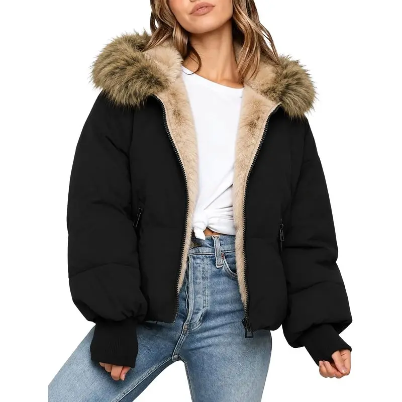 Yimoon Womens Cropped Puffer Jacket Quilted Hooded Winter Coats Yimoon Womens Cropped Puffer Jacket Quilted Hooded Winter Coats