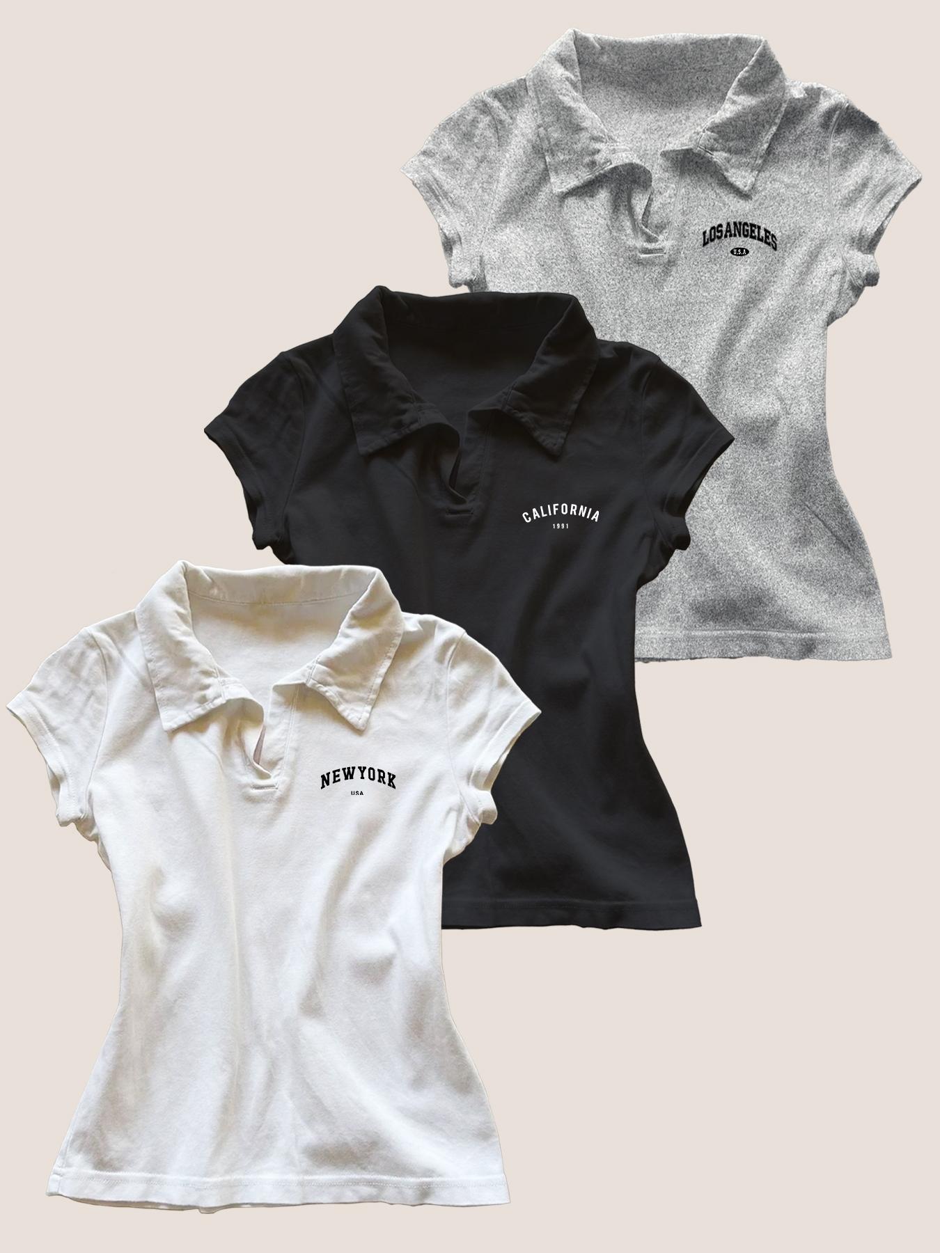 3PC New American 2000 Retro, Vintage Y2K Top Trendy Print, Summer