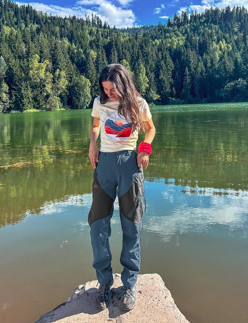 TBMPOY Women's Winter Hiking Ski Snowboarding Pants Winter Waterproof Softshell Insulated Trousers