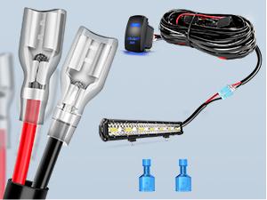 Nilight Remote Wiring Harness for LED Light Bar Wireless Strobe Flash Work Light Driving Lights 12V 20A 14AWG Remote Controller 5PIN Switch Waterproof Power Relay Blade Fuse-1 Lead Lighting Outdoor Cable  dealsforyoudays