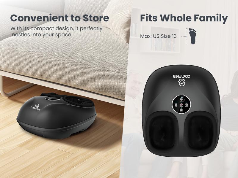 COMFIER 2025 Upgraded Shiatsu Foot Massager Machine with Remote, Deep Kneading Feet Massager with Heat, Relax for Home Office Handy Relaxing Gift