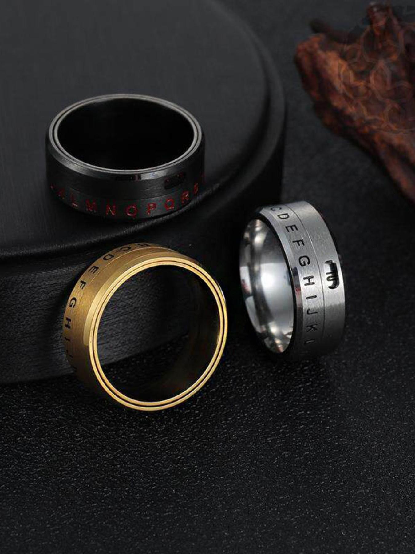 Project Mc2 Secret Decoder Ring Series, Letter Number Rotating Encoder Design, Creative Unisex Ring for Men and Women