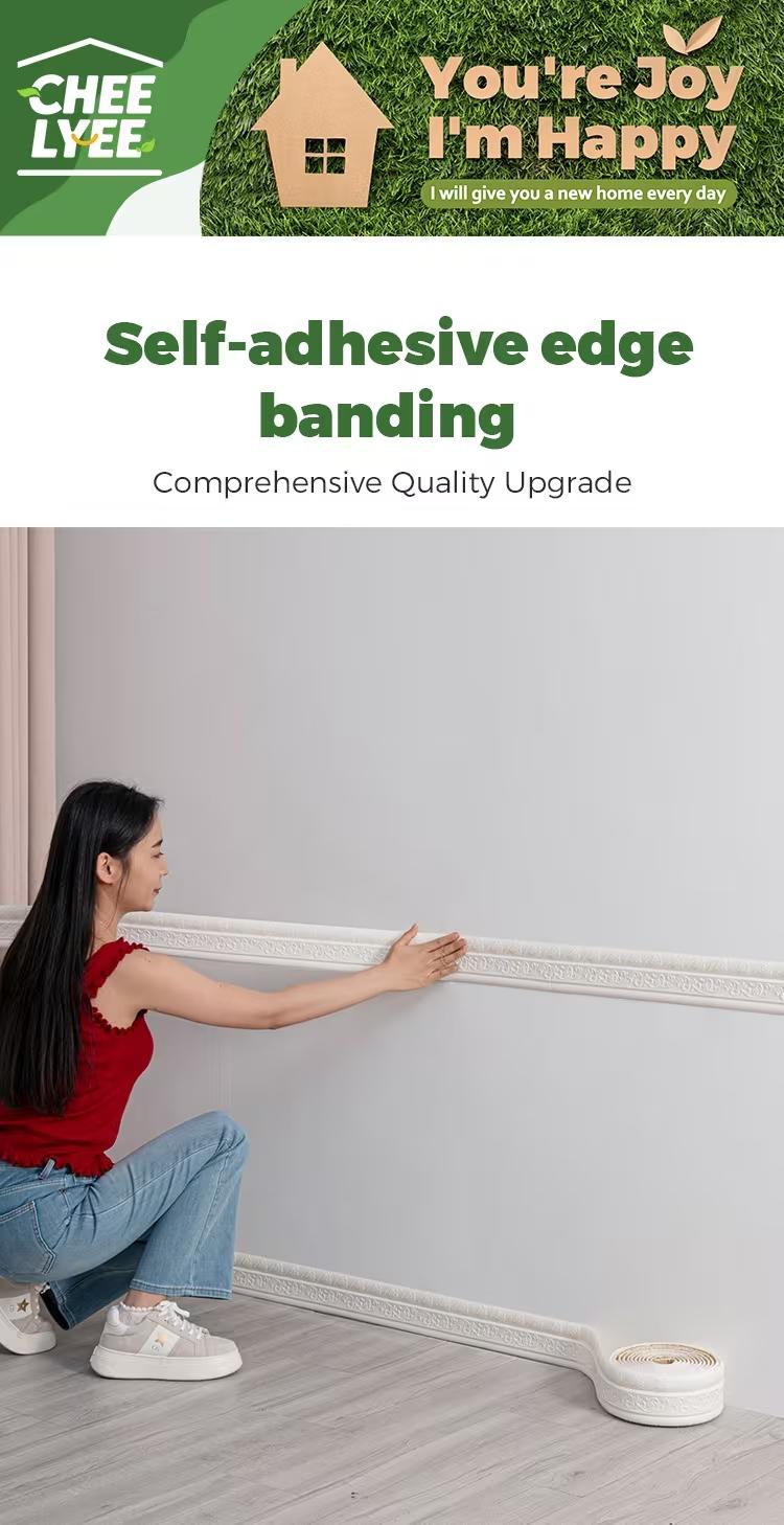 362.2 Inch (90.55 Inch X 4 Rolls) 3D Self-Adhesive Waterproof Wall Stickers - Foldable, Multiple Colors Availabel and Stick, Foam Decorative Strips, Wallpaper Borders, Foam Baseboards, Wall Stickers, Suitable for Home Decoration