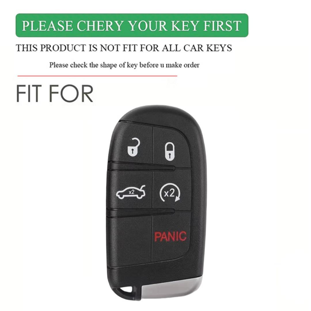 Premium 5-Button Smart Key Case Cover for Jeep Renegade/Cherokee, Dodge Journey/Charger, Chrysler 200/300 - Durable High-Quality Silicone Shell Fob with Ergonomic Grip, Sleek Red Design, Anti-Scratch Protection & Enhanced Vehicle