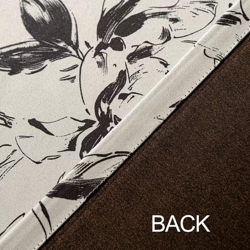 1pc New Traditional Ink Floral Drapes, High Light Blocking, Modern Style, Living Room Bedroom Privacy Decor Curtains, Single Piece