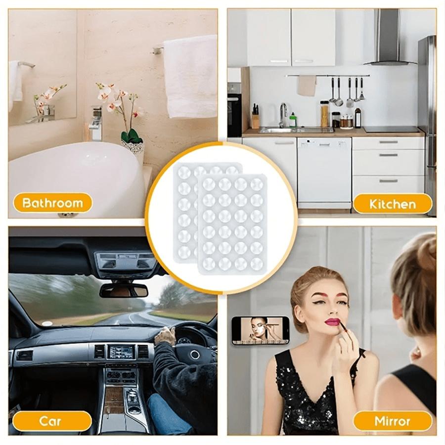 10Pcs Silicone Suction Pad For Mobile Phone Fixture Suction Cup Backed Adhesive Silicone Rubber Sucker Pad For Fixed Mount Accessories Cellphone