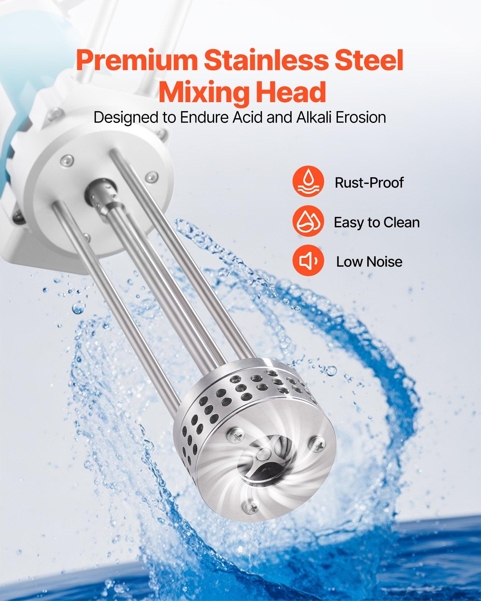 VEVOR 500W Stainless Steel Lab High-Shear Mixer, 200-11000 RPM Adjustable Speed High-Speed Dispersing Homogenizer, Digital Display Emulsify Blend Machine for Cosmetics, Food Industries, High Shear Mix