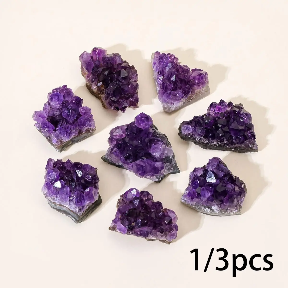 Natural Crystal Brazilian Amethyst Cluster, Raw Stone Single, Casual Style Loose Rock, Energy Balance, Spring Garden Decoration