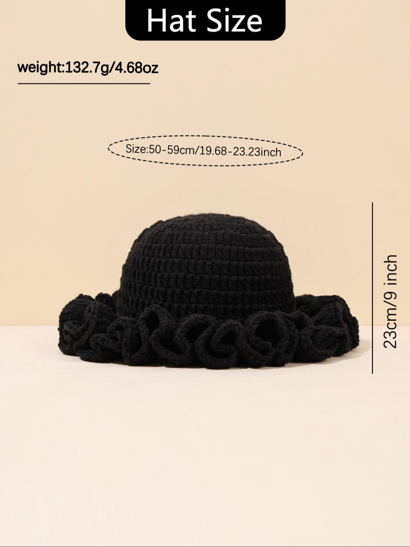 Women's Solid Color Ruffle Knitted Hat, 13 Colors Available, Compact & Exquisite Design, Perfect for Vacations & Gifts