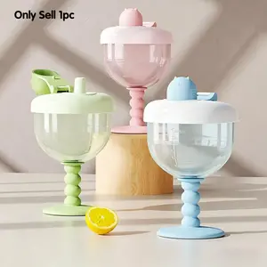 180ML Plastic Fun Party Goblet Kids Sippy Cup with Lid and Scale, Perfect for Parties, Festivals, Birthdays, Durable Design