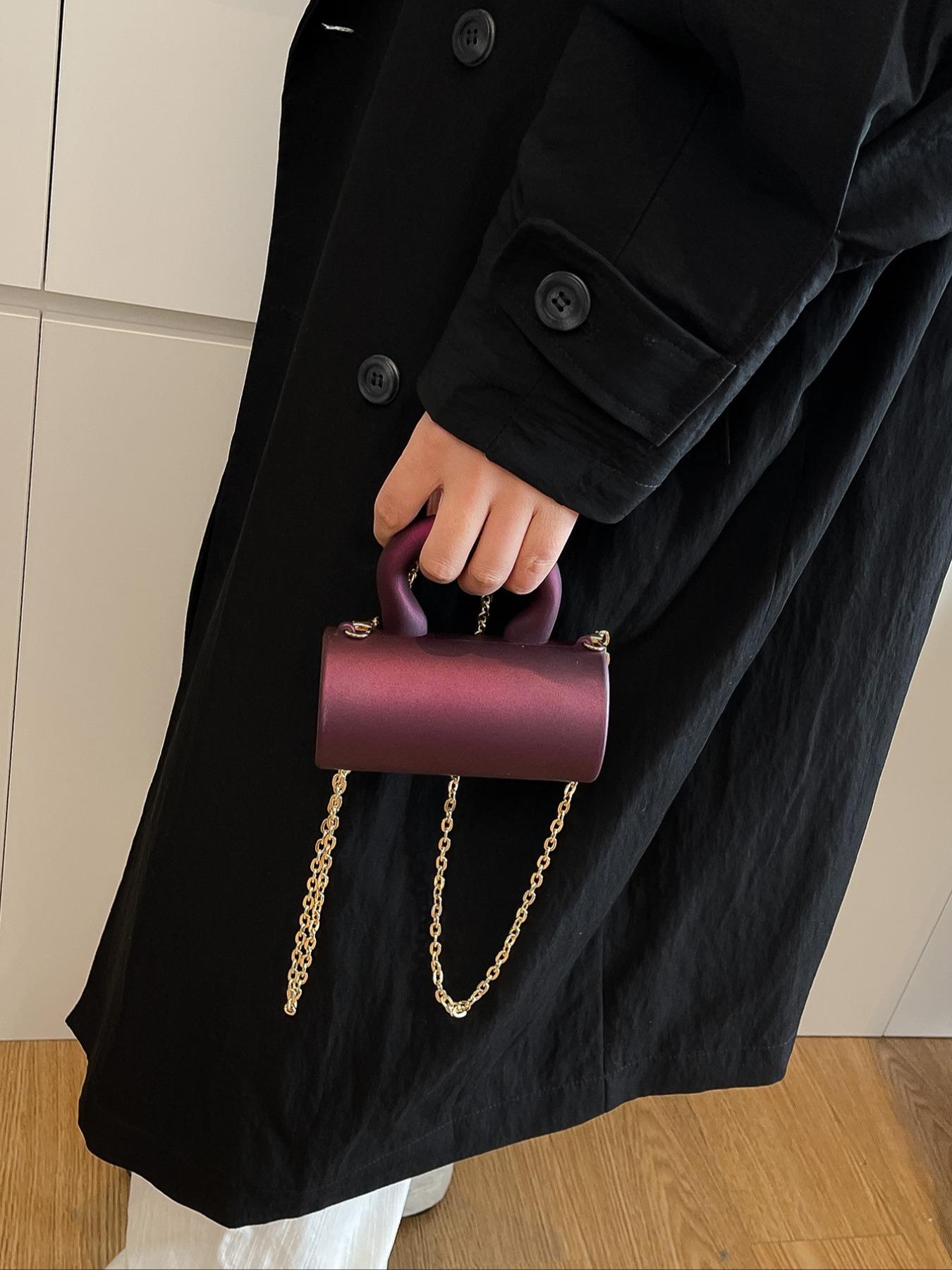 Acrylic Plain Magnetic Closure Mini Evening Bag, Fashion Chain Handbag Crossbody Clutch for Women, Perfect for Parties and Dates