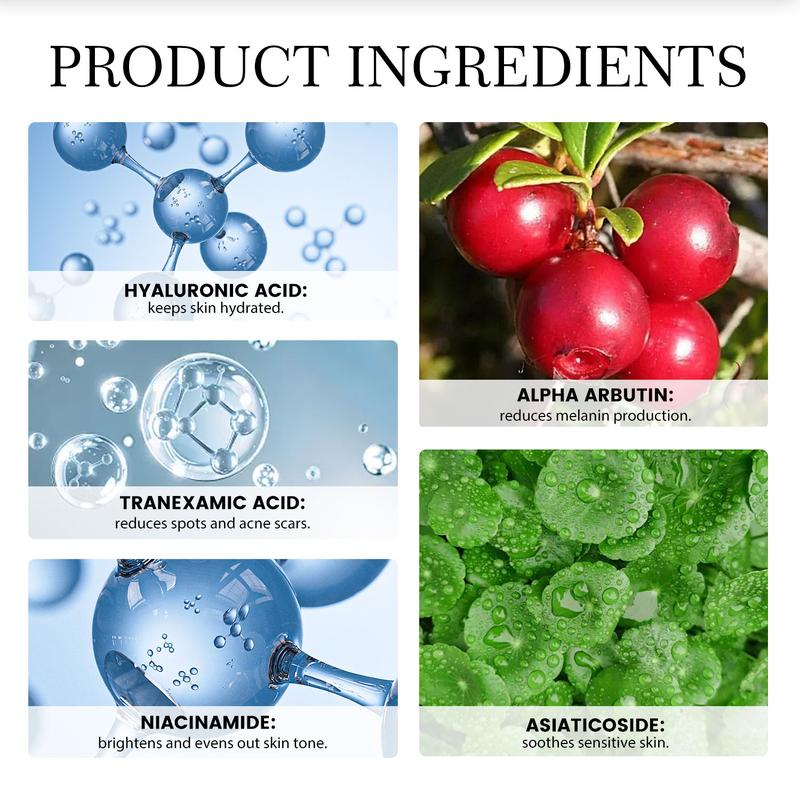 Alpha Arbutin Serum 2%, Brightening & Spot Treatment, Dark Spot Corrector, Hydrating Moisturizer, Suitable for Sensitive Skin, Deep Cleansing Formula