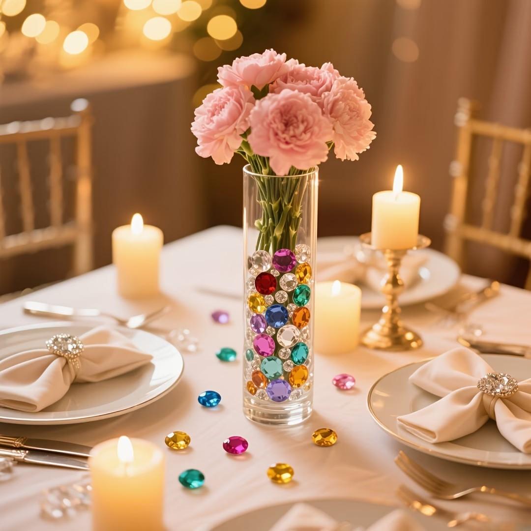 1000 Acrylic Fake Diamonds, Flower Vase Filler, Table Centerpiece, DIY Jewelry, Wedding Decor, Holiday Party Supplies, 3mm-10mm