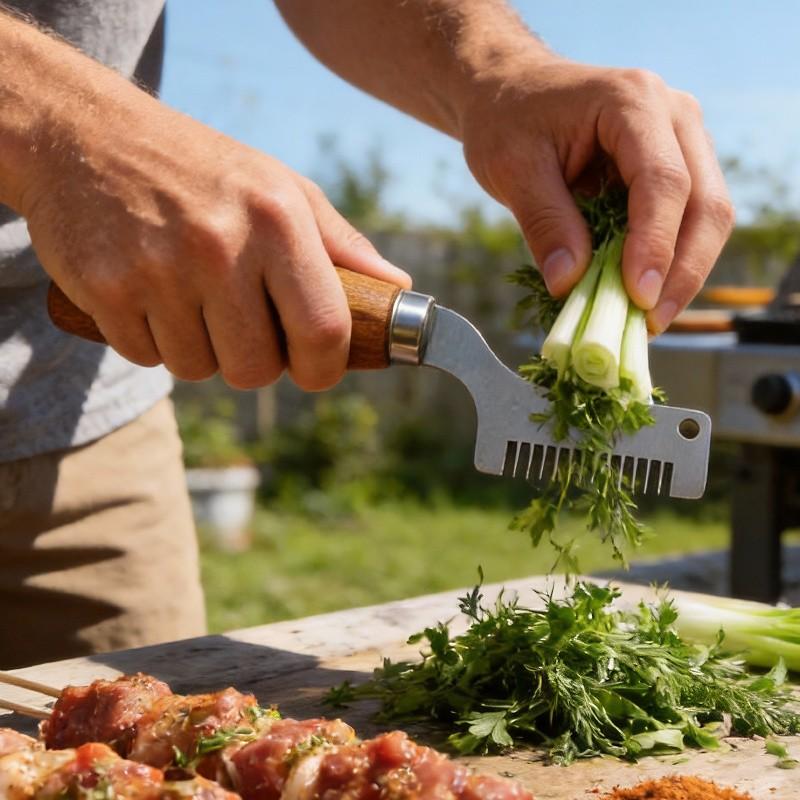2-Pack Chive Cutter, Efficient Tool for Uniformly Chopping Herbs and Garlic, Ideal for Home and Restaurant Prep