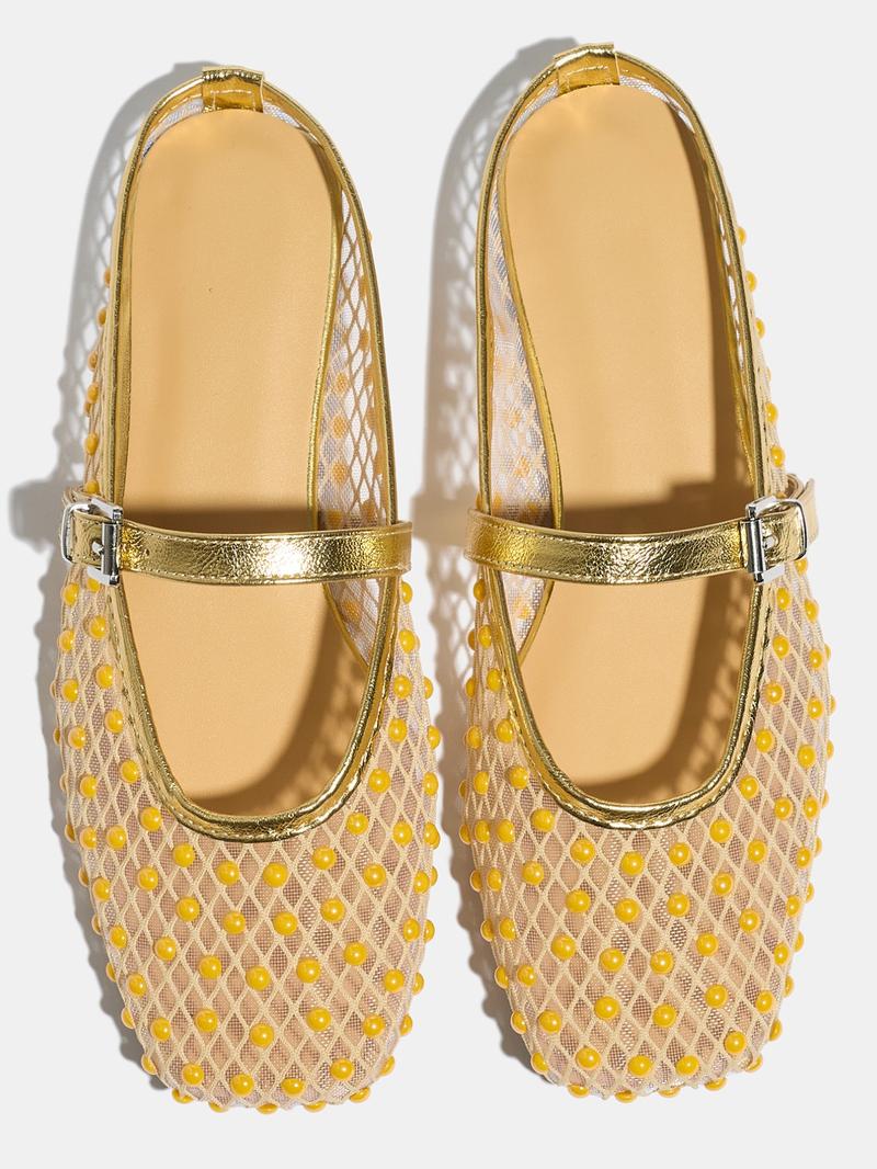 Women's Fashion Square Toe Summer Outdoor Sandals, Breathable Mesh Lace-Up Shoes, Rivets Design, Casual Beach Footwear, Casual Flat Sandals