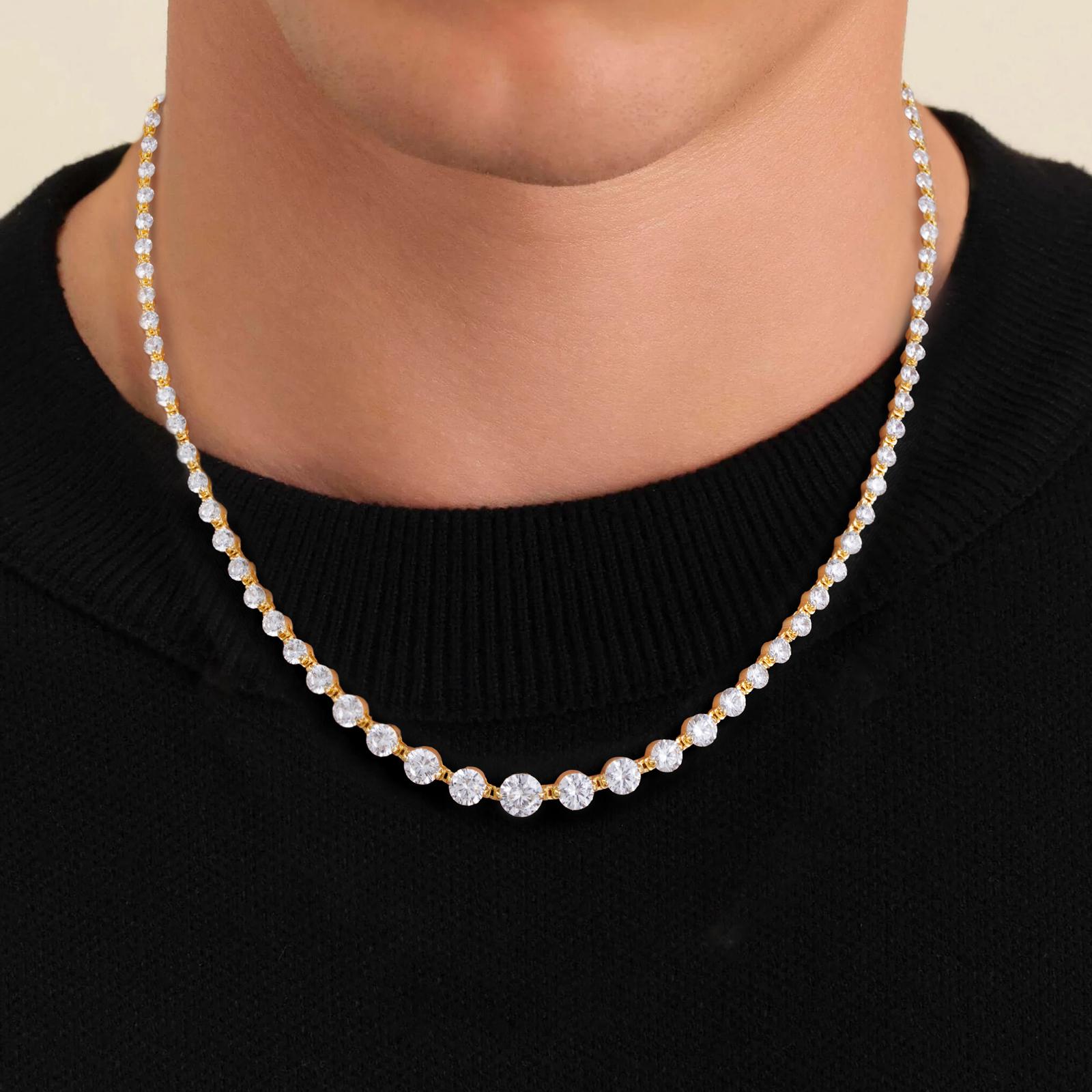 14K Gold Plated Tennis Necklace | Adjustable 16–18 Inch Dainty CZ Chain | Perfect Christmas Gift & Black Friday Deal