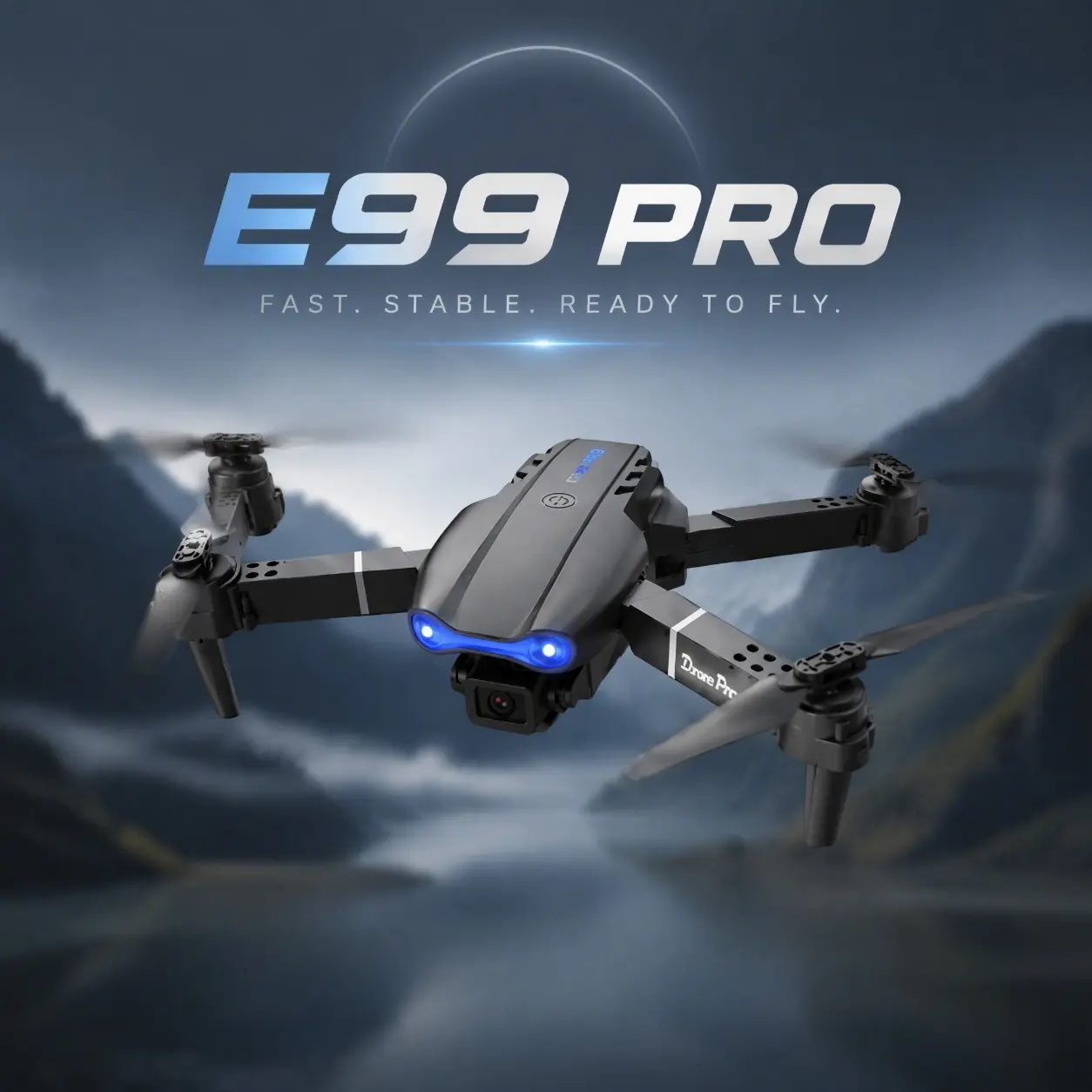 E99Pro New Upgrade Remote Control Quadcopter Toy with Plastic Body, 2 Rechargeable Batteries for Outdoor Enthusiasts' Recreational Flying