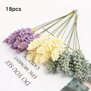 18pcs Lavender Dream Bouquet - Realistic Faux Flowers Ideal for Weddings, Showers, Birthdays, Easy Setup, Centerpiece for Home And Event Decoration