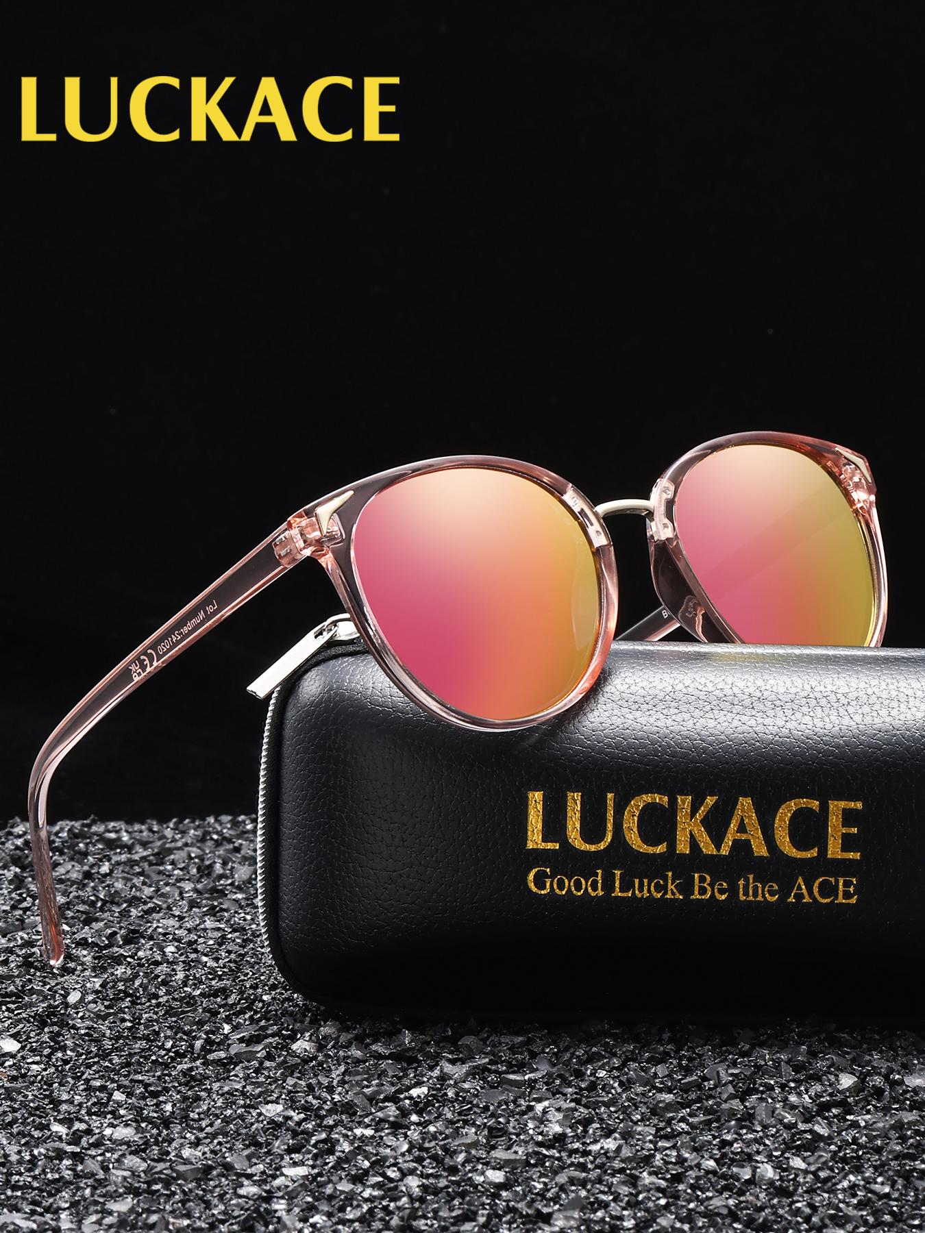 Luckace Men's Polarized Sunglasses, Tac Lens, Round Frame, UV Protection, Lightweight, Comfortable, Ideal for Outdoor Activities, Gift-Ready